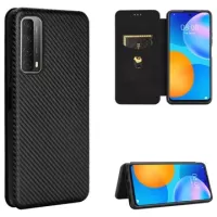 Huawei P Smart 2021 Flip Case - Carbon Fiber - Black