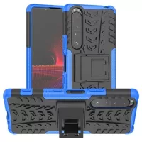 Anti-Slip Sony Xperia 1 III Hybrid Case with Stand - Blue / Black
