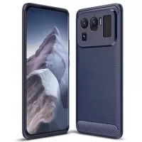 Xiaomi Mi 11 Ultra Brushed TPU Case - Carbon Fiber - Blue