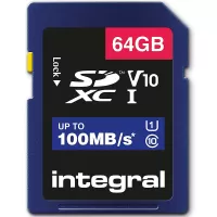 Integral 64GB High Speed SD Card (SDXC) UHS-I U1 V10 - 100MB/s