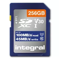 Integral High Speed SD Card 100MBs SDXC V30 UHS-I U3 256GB