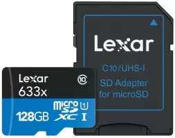 Lexar Micro SD Card 128 GB MicroSDXC Card Class 10, UHS-1 U1