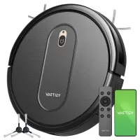 Vactidy T6 Robot Vacuum Cleaner, 2000Pa Suction, 500ml Dustbin, Self-Charging, 2500mAh Battery, 100Mins Runtime, App and Voice Control