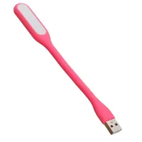 Portable USB LED Reading Light with Flexible Arm, Mini Night Lamp for Laptop, Desktop - Pink