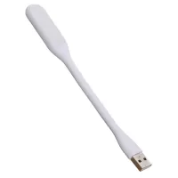 Portable USB LED Reading Light with Flexible Arm, Mini Night Lamp for Laptop, Desktop - White