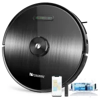 Proscenic M8 Robot Vacuum Cleaner 2 in 1 Vacuuming and Mopping 3000Pa Strong Suction Upgraded Lidar Navigation 3200mAh 120 Minutes Run Time Vboost Technology APP Voice Control - Black