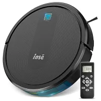 INSE E6 Robot Vacuum Cleaner 2200Pa Suction 4 Cleaning Modes Automatic Charging 600 ml Dust Box for Carpet, Hardwood, Ceramic tile, Linoleum - Black