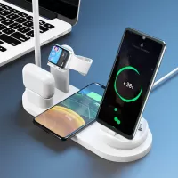7 in 1 Wireless Charger Fast Charging For iPhone - White