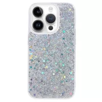 iPhone 15 Pro Glitter Flakes TPU Case - Silver