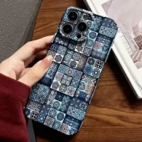 For iPhone 14 Pro Painted Pattern Precise Hole PC Phone Case(Green Plaid)