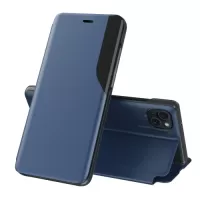 For iPhone 15 Side Display Flip Leather Phone Case(Blue)