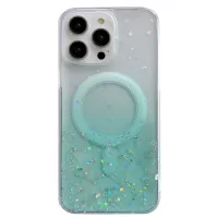 For iPhone 14 Pro MagSafe Glitter Hybrid Clear TPU Phone Case(Green)