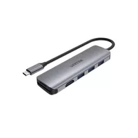 H1107F Unitek International UNITEK - USB 3.2 Gen 1 (3.1 Gen 1) Type-C - HDMI - USB 3.2 Gen 1 (3.1 Gen 1) Type-A - MicroSD (TransFlash) - SD - Grey - Aluminium - 0.205 m