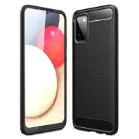 Samsung Galaxy A02s Brushed TPU Case - Carbon Fiber - Black