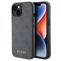 iPhone 15 Guess 4G Metal Gold Logo Hybrid Case - Grey