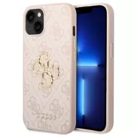 iPhone 15 Guess 4G Big Metal Logo Hybrid Case - Pink