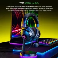Razer V3 Chroma RGB Headphones Wired USB Gaming Headset with Detachable HyperClear Cardioid Mic