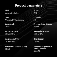 Thinkplus T40 Wireless BT Earphones