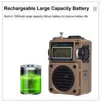 HRD-700 AM FM Radio Music Player Portable FM/SW/MW/WB Full-Band Digital Radio Rechargeable BT Speaker Punk Retro Art Birthday Gift Retractable Metal Antenna With TF Card Slot