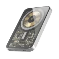 HINOVO MB1-5000xw Wireless Portable Charger, 5000mAh Magnetic Wireless Power Bank, PD 20W Fast Charging, Cyberpunk Style