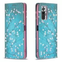 Xiaomi Redmi Note 10 Pro Wonder Series Wallet Case - White Flowers