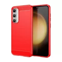 Samsung Galaxy S23 FE Brushed TPU Case - Carbon Fiber - Red