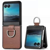 Motorola Razr 40 Ultra Coated Case with Metal Ring - Brown
