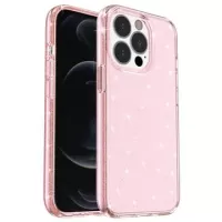 iPhone 15 Pro Stylish Glitter Series Hybrid Case - Pink