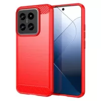 Xiaomi 14 Brushed TPU Case - Carbon Fiber - Red