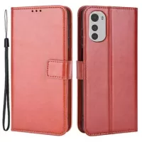 Motorola Moto E32s Wallet Case with Magnetic Closure - Brown
