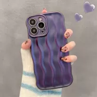iPhone 15 Pro Max 3D Linear Wavy Case - Purple