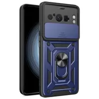 Google Pixel 8 Pro Rotary Ring Hybrid Case with Camera Shield - Blue