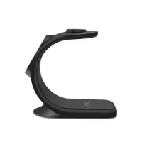 3 in 1 C-shaped Smart Watch Phone Wireless Charger for iPhone Apple Watch AirPods - Black