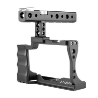 Andoer Camera Cage + Top Handle Kit Aluminum Alloy with Cold Shoe Mount