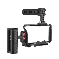 Andoer Camera Video Cage + Top Handle + Side Hand Grip Kit Aluminum Alloy Camera Video Cage with Cold Shoe Mounts Numerous 1/4 Inch Threads Replacement for Sony ZV-E1 Camera