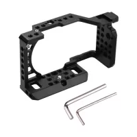 Aluminum Alloy Camera Cage Rig with Cold Shoe Mount ARRI Locating Hole 1/4 3/8 Threaded Holes Replacement