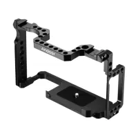 Andoer Camera Cage Aluminum Alloy with 1/4 Inch & 3/8 Inch Screw Holes Dual Cold Shoe Mount