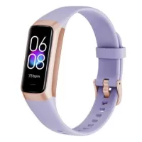 C60 1.1 inch Waterproof Smart Watch Heart Rate Blood Oxygen Monitor Body Temperature Detection Fitness Tracker Sports Smart Wristband - Light Purple