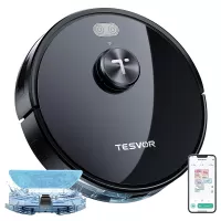 Tesvor S5 Max Robot Vacuum Cleaner, 3 in 1 Vacuum Mopping Sweeping, 6000Pa Suction, LiDAR Navigation, 600ml Dust Box, 5200mAh Battery, Max 260 Mins Runtime, App/Voice Control