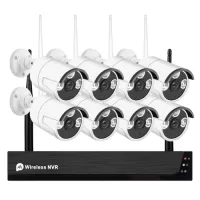 8CH 1080P Wireless Security Camera System, 8Channel 1080P CCTV NVR + 8PCS 1080P 2.0MP Indoor Outdoor Surveillance IP Cameras with Night Vision, Motion Alert, Tuya Smart App Remote Access, No Hard Drive