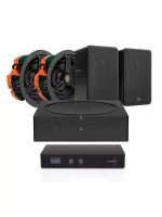 Sonos Amp + Monitor Audio Indoor ceiling speaker + outdoor speaker bundle (Black)