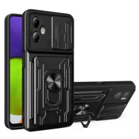 Motorola Moto G14 Rotary Ring Hybrid Case with Camera Shield - Black