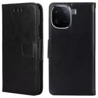 vivo iQOO 12 Wallet Case with Magnetic Closure - Black