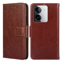 vivo Y78t/iQOO Z8x Wallet Case with Magnetic Closure - Brown