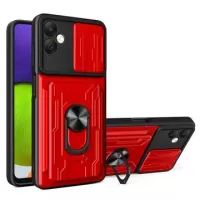 Samsung Galaxy A05 Rotary Ring Hybrid Case with Camera Shield - Red