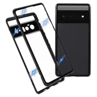 Google Pixel 6 Pro Magnetic Case with Tempered Glass Back (Bulk) - Black