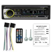 JSD-520 Car Radio MP3 Player USB SD Card AUX IN FM bluetooth Lossless Music Clock Display 7 Color Light