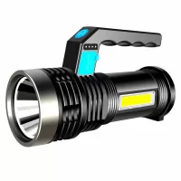 LED COB Double Light Bright Flashlight 300lm 800mAh Waterproof Handheld Searchlight Micro USB Charging Powerful Flashlig