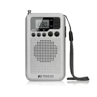 Retekes TR106 Mini Radio Portable Radio FM AM Radio with LCD Display Digital Tuning Speaker Headphone Jack Support Clock