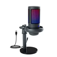 ME6S USB Condenser with RGB Light Metal Microphone Professional Recording Streaming Desktop Podcast Microphone for PC Co